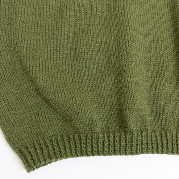 Vintage Marius Norwegian Sweater Wool Cardigan Hand Knit Ski 80s Green Yellow - Picture 15 of 16